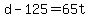 +d+-+125+=+65t+