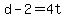 +d+-+2+=+4t+
