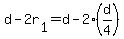 +d+-+2r%5B1%5D++=+d+-+2%2A%28d%2F4%29+