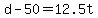 +d+-+50+=+12.5t+