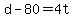 +d+-+80+=+4t+