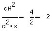 +dA%5E2%2Fd%5E2x+=+-4%2F2+=+-2+