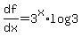 +df%2Fdx=3%5Ex%2Alog%283%29
