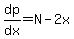 +dp%2Fdx+=+N-2x+