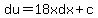 +du=18x+dx+%2B+c