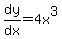 +dy%2Fdx=4x%5E3+