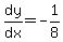 +dy%2Fdx+=+-1%2F8