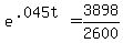 +e%5E%28+.045t+%29+=+3898%2F2600+