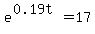 +e%5E%280.19t%29=17+
