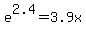 +e%5E2.4+=+3.9x+