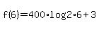 +f%286%29+=+400%2Alog%28+2%2A6+%2B+3+%29+