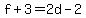 +f+%2B+3+=+2d+-+2+