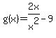 +g%28x%29=2x%2Fx%5E2-9+