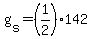 +g%5Bs%5D+=+%281%2F2%29%2A142+