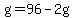 +g+=+96+-+2g+