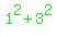 +green%28+1%5E2%2B3%5E2+%29+