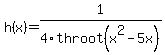 +h%28x%29=1%2F4th+root%28x%5E2-5x%29+