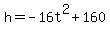 +h+=+-16t%5E2+%2B+160+