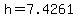 +h+=+7.4261+