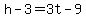 +h+-+3+=+3t+-+9+
