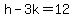 +h+-+3k+=+12+