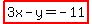 +highlight%283x+-+y+=+-11%29+