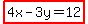 +highlight%284x-3y=12%29+
