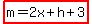 +highlight%28m=2x%2Bh%2B3+%29