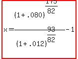 +highlight%28x=+%281%2B.080%29%5E%28175%2F82%29+%2F+%281%2B.012%29%5E%2893%2F82%29-1%29
