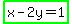 +highlight_green%28x+-+2y+=+1%29