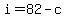 +i+=+82+-+c+