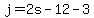 +j+=+2s+-+12+-+3+