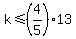 +k+%3C=+%284%2F5%29%2A13+