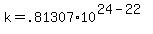 +k+=+.81307%2A10%5E%2824-22%29+