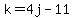 +k+=+4j+-+11+