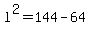 +l%5E2=144-64