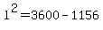 +l%5E2+=+3600+-+1156+