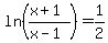 +ln%28%28x%2B1%29%2F%28x-1%29%29+=+1%2F2+