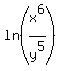 +ln%28+x%5E6+%2F+y%5E5+%29+