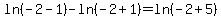 +ln%28-2-1%29-ln%28-2%2B1%29=ln%28-2%2B5%29