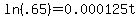 +ln%28.65%29+=+0.000125t+