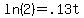 +ln%282%29+=+.13t+