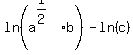 +ln%28a%5E%281%2F2%29%2Ab%29+-+ln%28c%29+