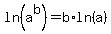 +ln%28a%5Eb%29+=+b%2Aln%28a%29+
