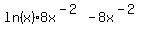 +ln%28x%29%2A8x%5E%28-2%29-8x%5E%28-2%29