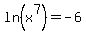 +ln%28x%5E7%29=-6+