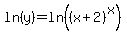 +ln%28y%29=ln%28%28x%2B2%29%5Ex%29