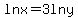 +ln+x+=+3ln+y