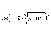 +log%28%28%28x%2B2%29%2Aroot%286%2C%28x%2B1%29%5E5%29%29%5E6%29