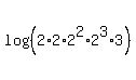 +log%28%282%2A2%2A2%5E2%2A2%5E3%2A3%29%29